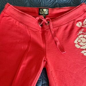 Lucky Brand  Red Sweatpants with Floral Design